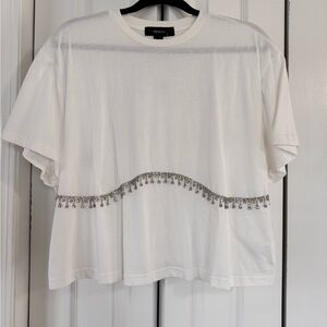 Forever21 White Tee with jewel accents